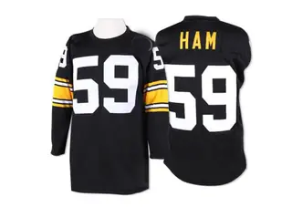 Authentic Men's Jack Ham Pittsburgh Steelers Mitchell and Ness Throwback Jersey - Black