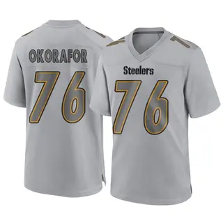 Game Men's Chukwuma Okorafor Pittsburgh Steelers Nike Atmosphere Fashion Jersey - Gray