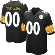 Game Men's Custom Pittsburgh Steelers Nike Team Color Jersey - Black