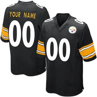 Game Men's Custom Pittsburgh Steelers Team Color Jersey - Black