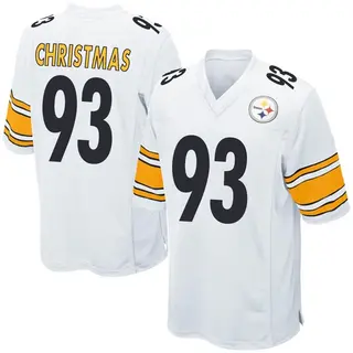 Game Men's Demarcus Christmas Pittsburgh Steelers Nike Jersey - White