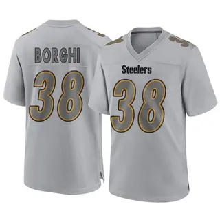 Game Men's Max Borghi Pittsburgh Steelers Nike Atmosphere Fashion Jersey - Gray