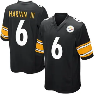Game Men's Pressley Harvin III Pittsburgh Steelers Nike Team Color Jersey - Black