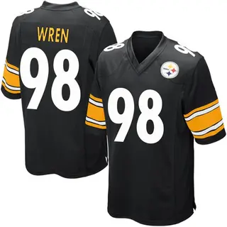Game Men's Renell Wren Pittsburgh Steelers Nike Team Color Jersey - Black
