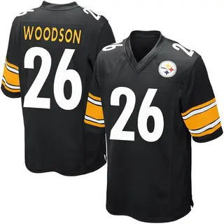 Game Men's Rod Woodson Pittsburgh Steelers Nike Team Color Jersey - Black