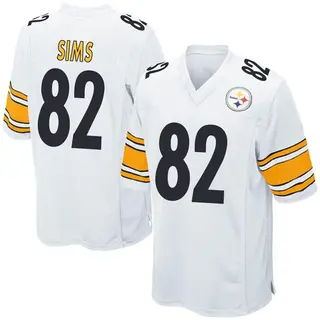Game Men's Steven Sims Pittsburgh Steelers Nike Jersey - White