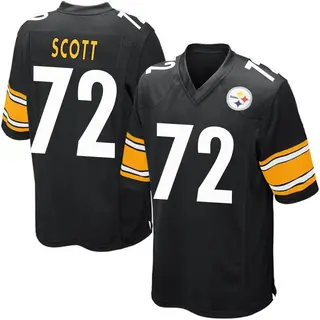 Game Men's Trent Scott Pittsburgh Steelers Nike Team Color Jersey - Black