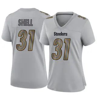 Game Women's Donnie Shell Pittsburgh Steelers Nike Atmosphere Fashion Jersey - Gray