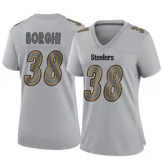 Game Women's Max Borghi Pittsburgh Steelers Nike Atmosphere Fashion Jersey - Gray