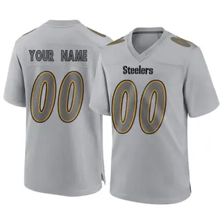 Game Youth Custom Pittsburgh Steelers Nike Atmosphere Fashion Jersey - Gray