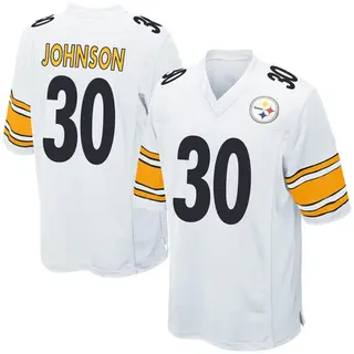 Game Youth Isaiah Johnson Pittsburgh Steelers Nike Jersey - White
