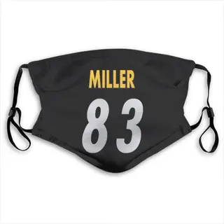 Heath Miller Pittsburgh Steelers Washabl & Reusable Face Mask - Black