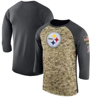 Legend Men's Pittsburgh Steelers Nike Salute to Service 2017 Sideline Performance Three-Quarter Sleeve T-Shirt - Camo/Anthracite