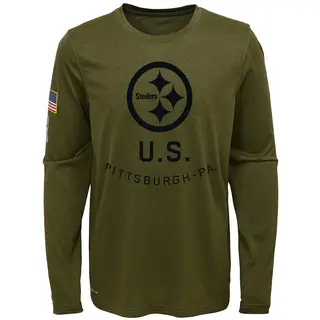 Legend Youth Pittsburgh Steelers Nike 2018 Salute to Service Performance Long Sleeve T-Shirt - Olive