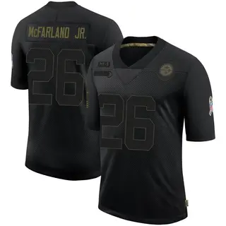 Limited Men's Anthony McFarland Jr. Pittsburgh Steelers Nike 2020 Salute To Service Jersey - Black