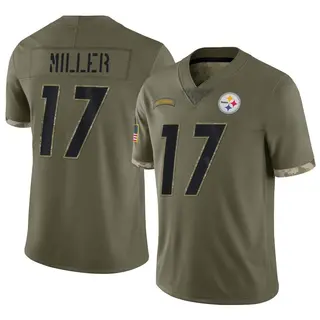 Limited Men's Anthony Miller Pittsburgh Steelers Nike 2022 Salute To Service Jersey - Olive