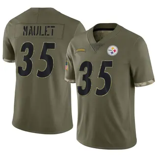 Limited Men's Arthur Maulet Pittsburgh Steelers Nike 2022 Salute To Service Jersey - Olive