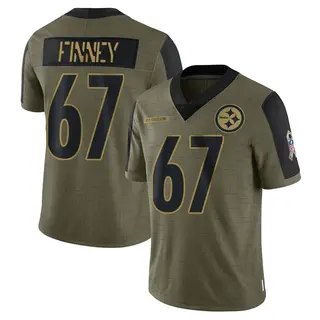 Limited Men's B.J. Finney Pittsburgh Steelers Nike 2021 Salute To Service Jersey - Olive