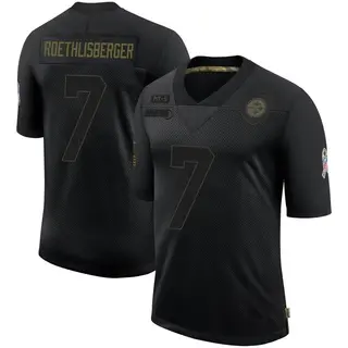Limited Men's Ben Roethlisberger Pittsburgh Steelers Nike 2020 Salute To Service Jersey - Black