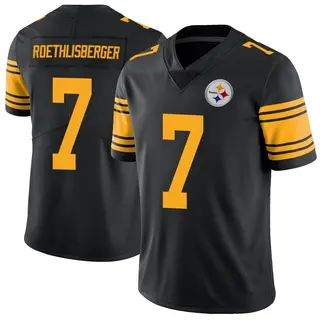 Limited Men's Ben Roethlisberger Pittsburgh Steelers Nike Color Rush Jersey - Black