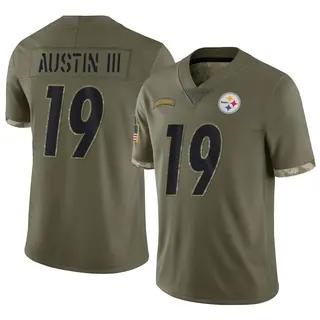 Limited Men's Calvin Austin III Pittsburgh Steelers Nike 2022 Salute To Service Jersey - Olive