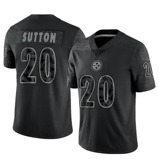 Limited Men's Cameron Sutton Pittsburgh Steelers Nike Reflective Jersey - Black