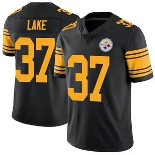 Limited Men's Carnell Lake Pittsburgh Steelers Nike Color Rush Jersey - Black