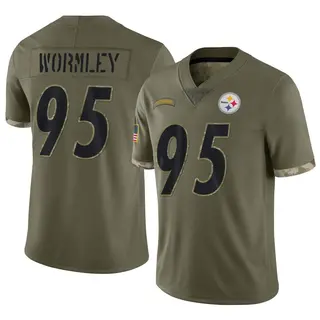 Limited Men's Chris Wormley Pittsburgh Steelers Nike 2022 Salute To Service Jersey - Olive