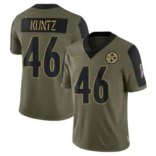 Limited Men's Christian Kuntz Pittsburgh Steelers Nike 2021 Salute To Service Jersey - Olive