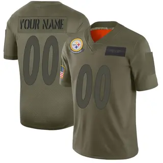 Limited Men's Custom Pittsburgh Steelers 2019 Salute to Service Jersey - Camo