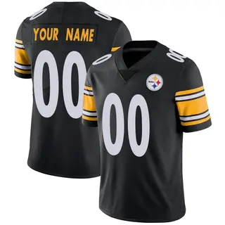 Limited Men's Custom Pittsburgh Steelers Nike Team Color Vapor Untouchable Jersey - Black
