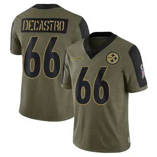 Limited Men's David DeCastro Pittsburgh Steelers Nike 2021 Salute To Service Jersey - Olive