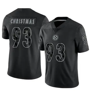 Limited Men's Demarcus Christmas Pittsburgh Steelers Nike Reflective Jersey - Black