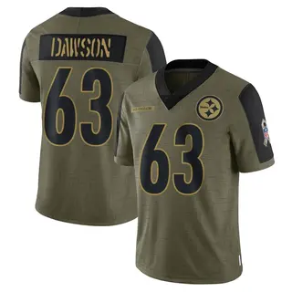 Limited Men's Dermontti Dawson Pittsburgh Steelers Nike 2021 Salute To Service Jersey - Olive