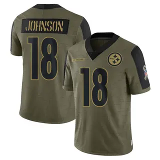 Limited Men's Diontae Johnson Pittsburgh Steelers Nike 2021 Salute To Service Jersey - Olive