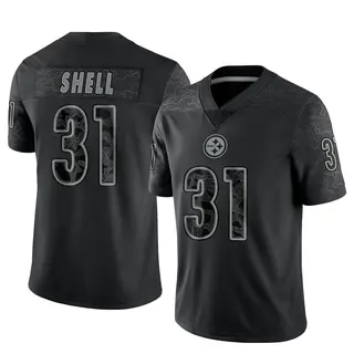 Limited Men's Donnie Shell Pittsburgh Steelers Nike Reflective Jersey - Black