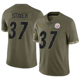 Limited Men's Donovan Stiner Pittsburgh Steelers Nike 2022 Salute To Service Jersey - Olive