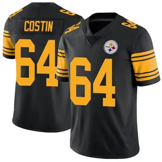 Limited Men's Doug Costin Pittsburgh Steelers Nike Color Rush Jersey - Black