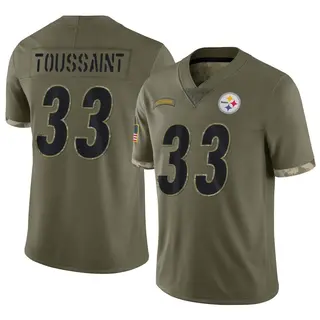 Limited Men's Fitzgerald Toussaint Pittsburgh Steelers Nike 2022 Salute To Service Jersey - Olive