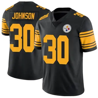 Limited Men's Isaiah Johnson Pittsburgh Steelers Nike Color Rush Jersey - Black