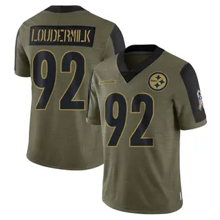 Limited Men's Isaiahh Loudermilk Pittsburgh Steelers Nike 2021 Salute To Service Jersey - Olive