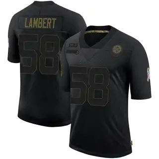 Limited Men's Jack Lambert Pittsburgh Steelers Nike 2020 Salute To Service Jersey - Black