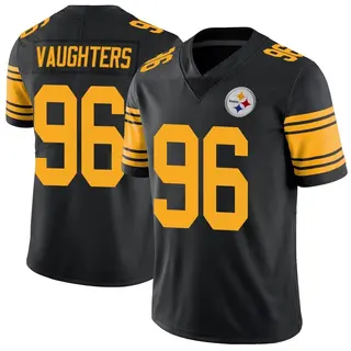 Limited Men's James Vaughters Pittsburgh Steelers Nike Color Rush Jersey - Black