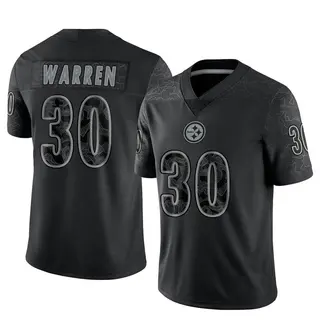 Limited Men's Jaylen Warren Pittsburgh Steelers Nike Reflective Jersey - Black