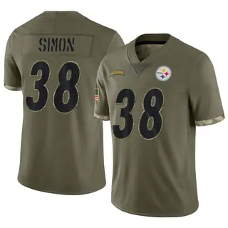 Limited Men's John Simon Pittsburgh Steelers Nike 2022 Salute To Service Jersey - Olive