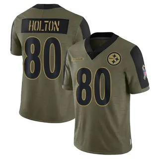 Limited Men's Johnny Holton Pittsburgh Steelers Nike 2021 Salute To Service Jersey - Olive