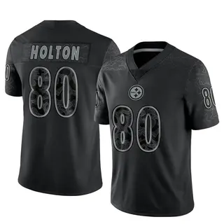 Limited Men's Johnny Holton Pittsburgh Steelers Nike Reflective Jersey - Black