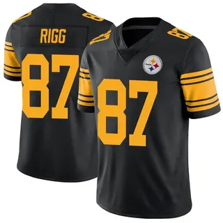 Limited Men's Justin Rigg Pittsburgh Steelers Nike Color Rush Jersey - Black