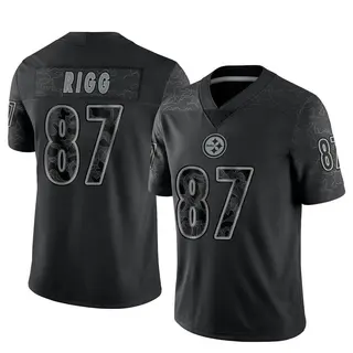 Limited Men's Justin Rigg Pittsburgh Steelers Nike Reflective Jersey - Black