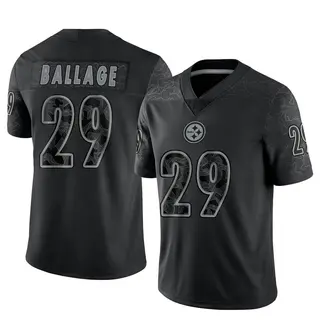 Limited Men's Kalen Ballage Pittsburgh Steelers Nike Reflective Jersey - Black